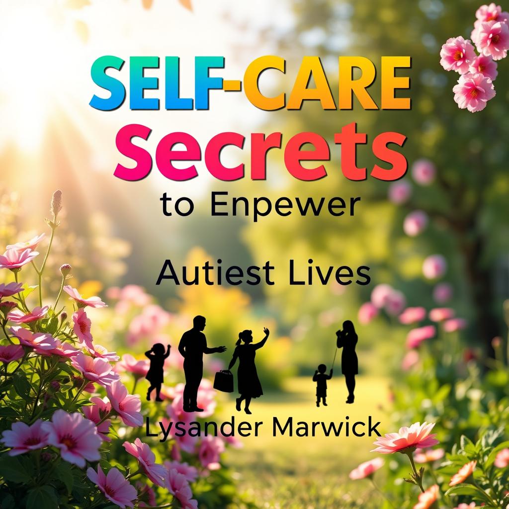 A flat book cover design titled 'SELF-CARE Secrets to Empower Autistic Lives' by Lysander Marwick