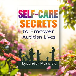 A flat book cover design titled 'SELF-CARE Secrets to Empower Autistic Lives' by Lysander Marwick
