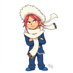 A simple 2D drawing of Charlotte Katakuri from One Piece, featuring his signature tall, muscular build and long pink hair