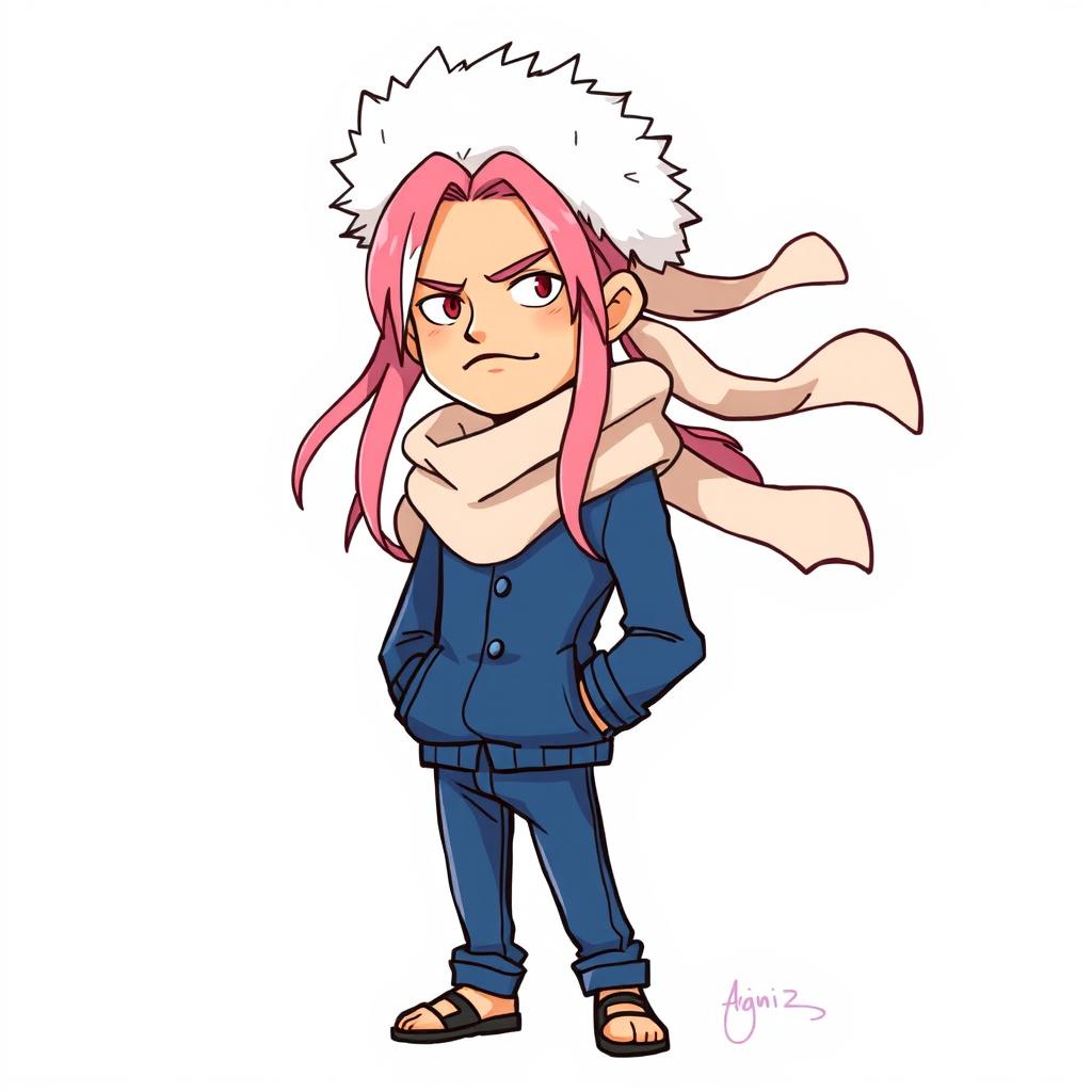 A simple 2D drawing of Charlotte Katakuri from One Piece, featuring his signature tall, muscular build and long pink hair