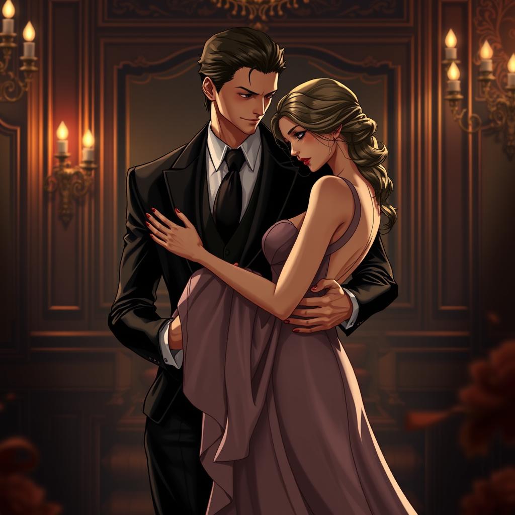 An aesthetic portrayal of Zoro as a mafia boss, showcasing his commanding presence and style