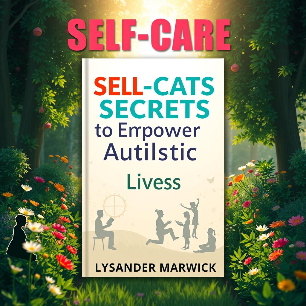 A flat book cover design for 'SELF-CARE Secrets to Empower Autistic Lives' by Lysander Marwick