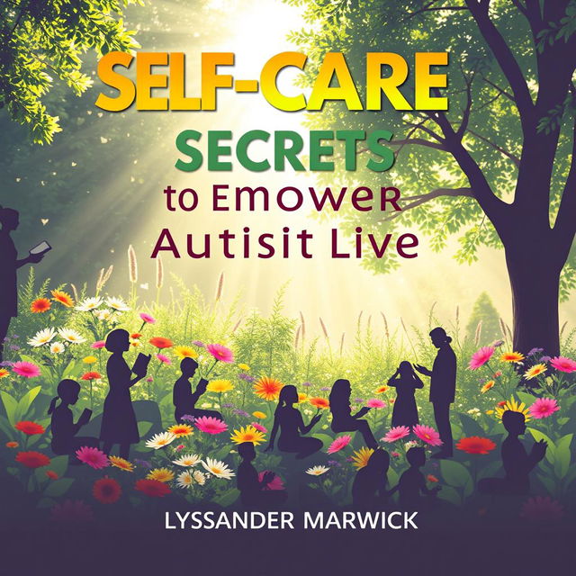 A flat book cover design for 'SELF-CARE Secrets to Empower Autistic Lives' by Lysander Marwick