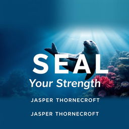 A book cover design with the title 'SEAL-Your-Strength' in large, dynamic font at the center, and the author name 'Jasper Thornecroft' positioned below the title in a smaller, modern font