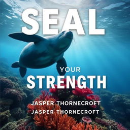 A book cover design with the title 'SEAL-Your-Strength' in large, dynamic font at the center, and the author name 'Jasper Thornecroft' positioned below the title in a smaller, modern font