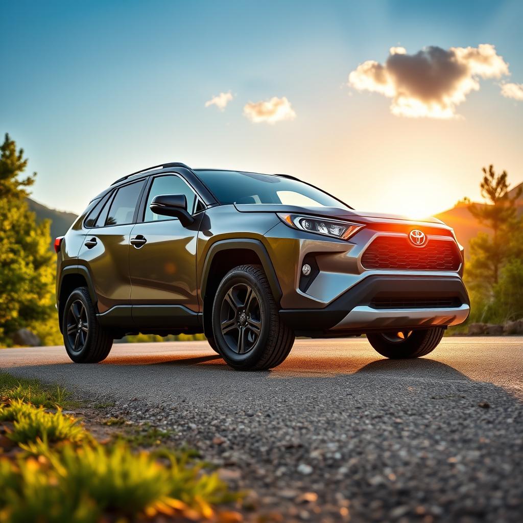 A Toyota RAV4 in a stunning outdoor setting, showcasing its sleek design and modern features