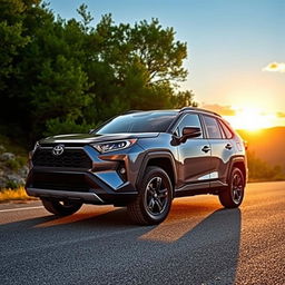 A Toyota RAV4 in a stunning outdoor setting, showcasing its sleek design and modern features