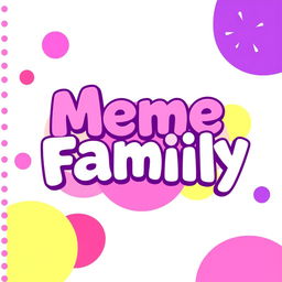 A vibrant YouTube background featuring the phrase 'Meme Family' stylized in bold, playful letters