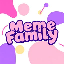 A vibrant YouTube background featuring the phrase 'Meme Family' stylized in bold, playful letters