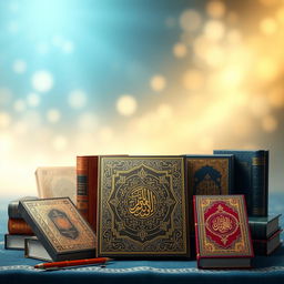 A beautifully designed book cover background featuring a heavenly ambiance, light blur effect