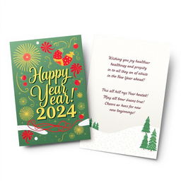 A beautifully designed New Year card featuring a festive and cheerful design