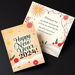 A beautifully designed New Year card featuring a festive and cheerful design