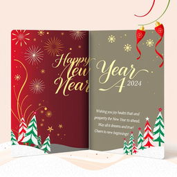 A beautifully designed New Year card featuring a festive and cheerful design