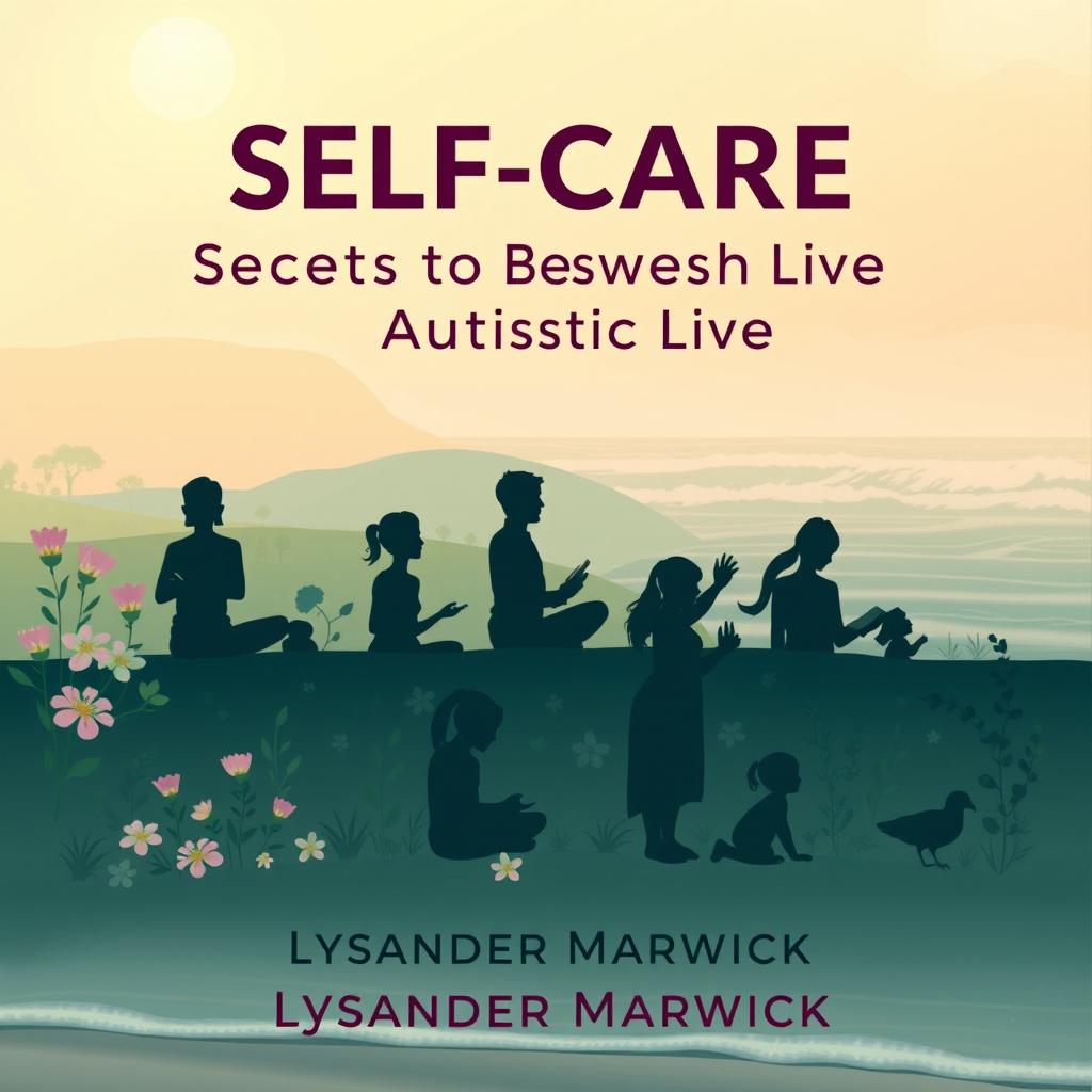 A flat book cover design featuring the title 'SELF-CARE Secrets to Empower Autistic Lives' in bold, large font at the top, and the author name 'Lysander Marwick' in a smaller, prominent font just below