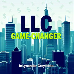 A flat cover design featuring a realistic cityscape filled with skyscrapers representing business success and growth