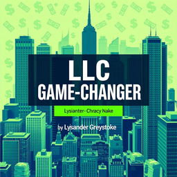 A flat cover design featuring a realistic cityscape filled with skyscrapers representing business success and growth