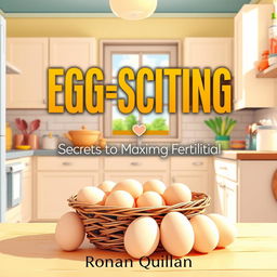 A realistic illustration of a sunny, vibrant kitchen, filled with natural light