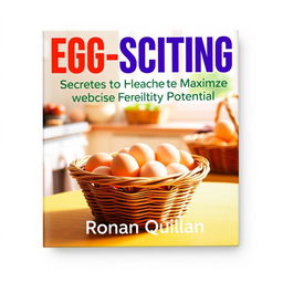 A flat book cover design featuring a realistic image of a sunny, vibrant kitchen