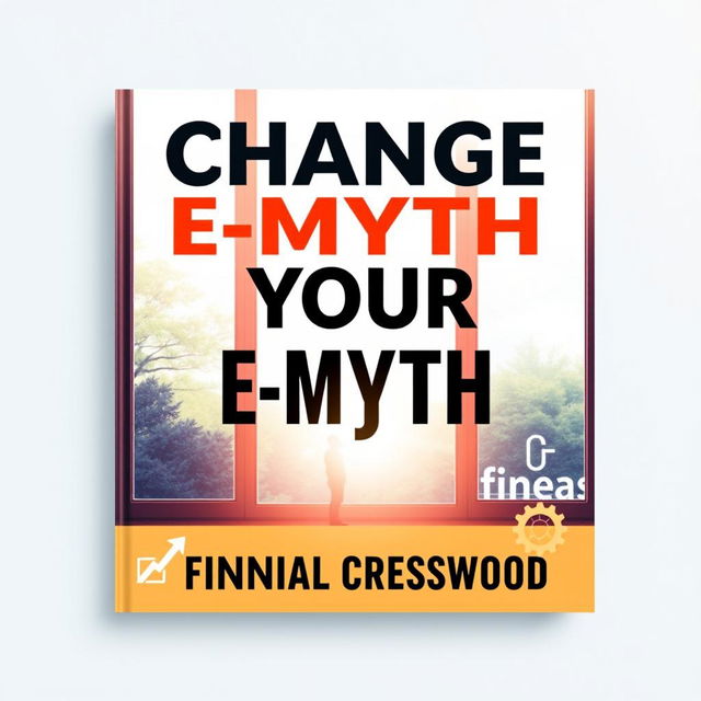 A flat book cover design titled 'Change Your E-Myth' in bold, large font, prominently placed at the center