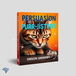 A book cover design featuring a large, bold title 'Persuasion Purr-sistence' prominently displayed at the top