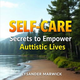 A book cover design titled 'SELF-CARE Secrets to Empower Autistic Lives' by Lysander Marwick