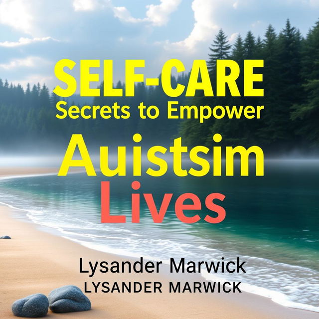 A book cover design titled 'SELF-CARE Secrets to Empower Autistic Lives' by Lysander Marwick