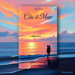 A beautiful book cover painting for the novel 'Céu & Mar' by Júlio Novady