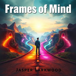 A captivating and realistic visual of a person standing at a crossroads, surrounded by vibrant pathways leading to different surreal landscapes, symbolizing choices and perspectives