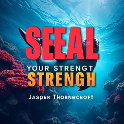 A book cover design featuring a bold, eye-catching title 'SEAL-Your-Strength' in large, dynamic font positioned at the center