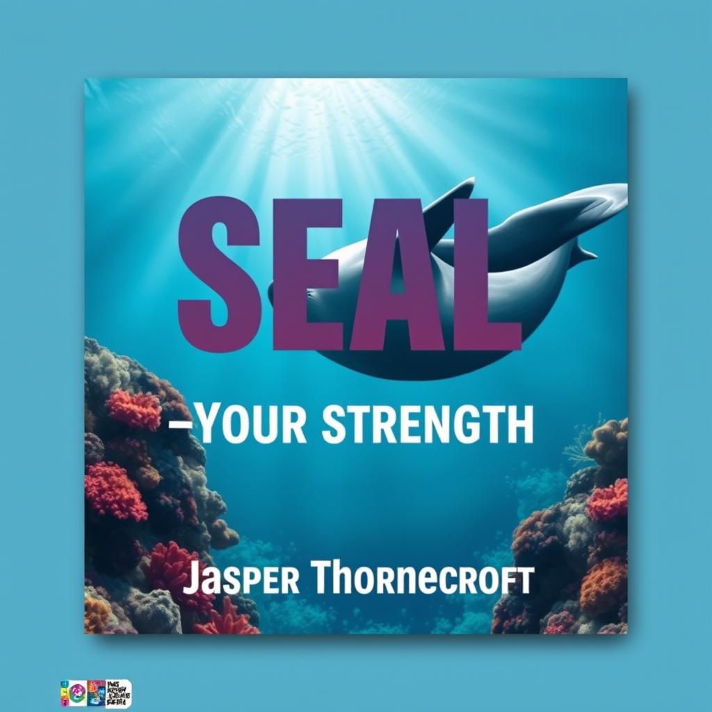 A captivating flat book cover design featuring the title 'SEAL-Your-Strength' in large, dynamic font at the center, with the author name 'Jasper Thornecroft' positioned below in a smaller, modern font
