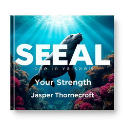 A captivating flat book cover design featuring the title 'SEAL-Your-Strength' in large, dynamic font at the center, with the author name 'Jasper Thornecroft' positioned below in a smaller, modern font