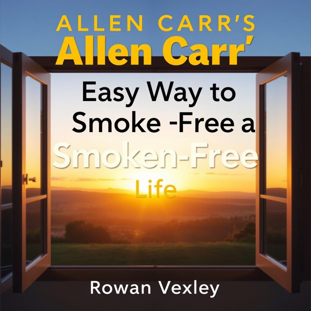 A flat book cover design featuring bold and large title text: 'Allen Carr's Easy Way to a Smoke-Free Life'