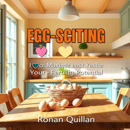 A realistic image of a sunny, vibrant kitchen filled with bright and inviting colors