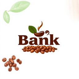 A logo design for a coffee brand called 'Bank', featuring a bold and modern font that emphasizes the name 'Bank' in a stylized way