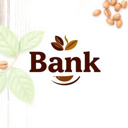 A logo design for a coffee brand called 'Bank', featuring a bold and modern font that emphasizes the name 'Bank' in a stylized way