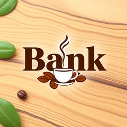 A logo design for a coffee brand called 'Bank', featuring a bold and modern font that emphasizes the name 'Bank' in a stylized way