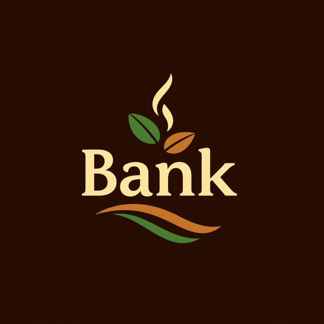 A creatively reinvented logo for a coffee brand called 'Bank', featuring innovative and artistic designs