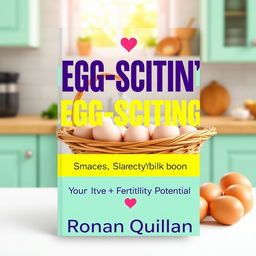 A flat cover design for a book titled "EGG-SCITING Secrets to Maximize Your Fertility Potential"