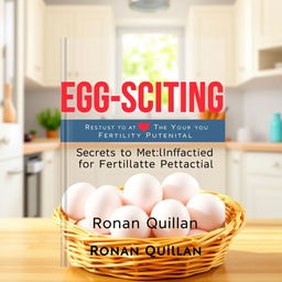 A flat cover design for a book titled "EGG-SCITING Secrets to Maximize Your Fertility Potential"