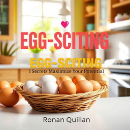 A flat cover design for a book titled "EGG-SCITING Secrets to Maximize Your Fertility Potential"
