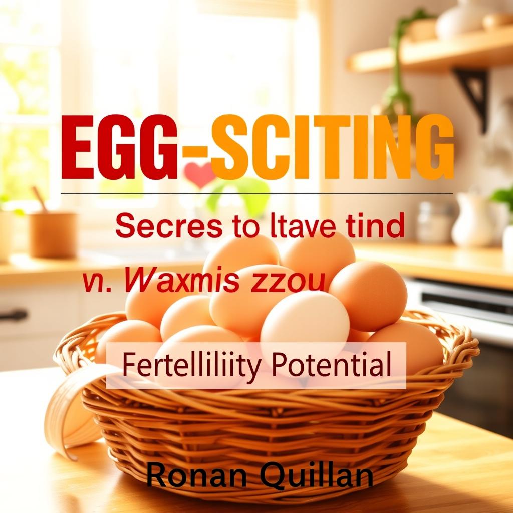 A realistic image of a sunny and vibrant kitchen that is bright and inviting, featuring a basket filled with fresh eggs