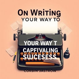A flat book cover design titled 'On Writing Your Way to Captivating Success' by Corbin Jastrow