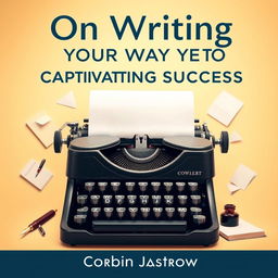 A flat book cover design titled 'On Writing Your Way to Captivating Success' by Corbin Jastrow