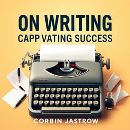 A flat book cover design titled 'On Writing Your Way to Captivating Success' by Corbin Jastrow