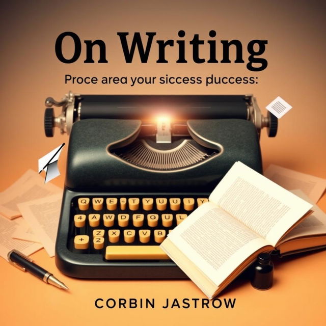 A flat book cover design titled 'On Writing Your Way to Captivating Success' by Corbin Jastrow