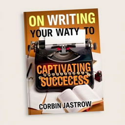 A captivating book cover design featuring the bold title 'On Writing Your Way to Captivating Success' in large, eye-catching font at the top