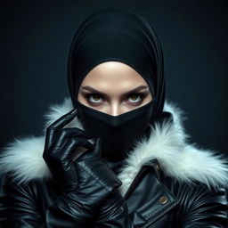 A woman in a niqab and hijab, with a mysterious look in her eyes