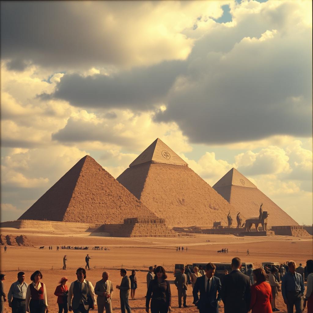 The three pyramids of Giza in Egypt in 1973, under the rule of Nazi Germany