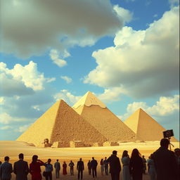 The three pyramids of Giza in Egypt in 1973, under the rule of Nazi Germany
