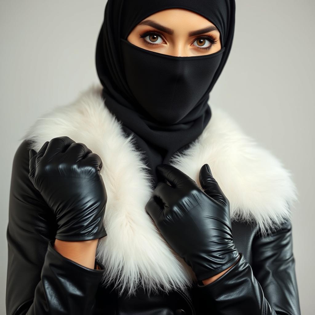 A woman wearing a niqab and hijab, with kohl accentuating her eyes